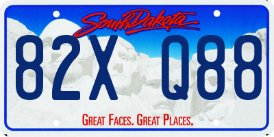 SD license plate 82XQ88