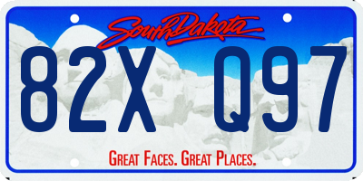 SD license plate 82XQ97