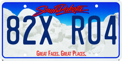 SD license plate 82XR04