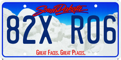 SD license plate 82XR06
