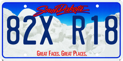 SD license plate 82XR18