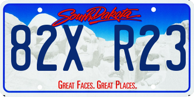 SD license plate 82XR23