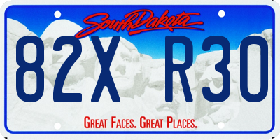 SD license plate 82XR30