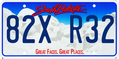 SD license plate 82XR32