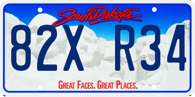 SD license plate 82XR34