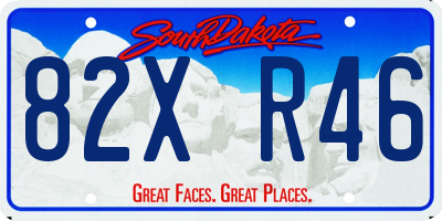 SD license plate 82XR46