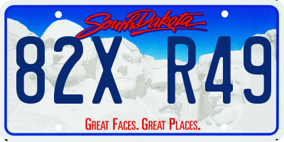 SD license plate 82XR49