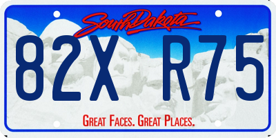 SD license plate 82XR75