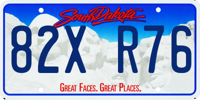 SD license plate 82XR76