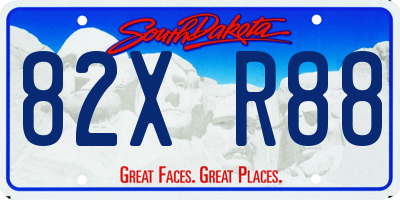 SD license plate 82XR88