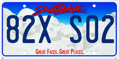 SD license plate 82XS02