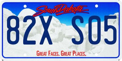 SD license plate 82XS05