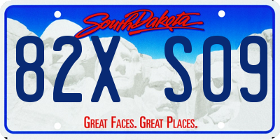 SD license plate 82XS09
