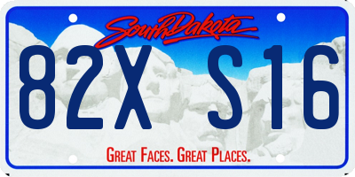SD license plate 82XS16