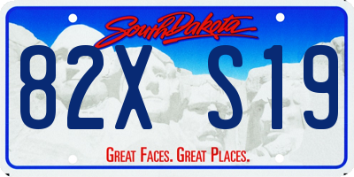 SD license plate 82XS19