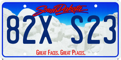 SD license plate 82XS23