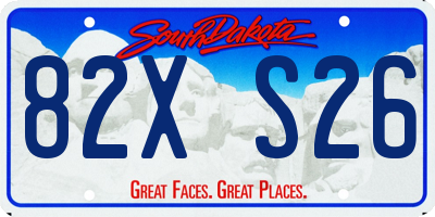 SD license plate 82XS26