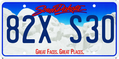SD license plate 82XS30