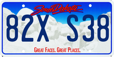 SD license plate 82XS38