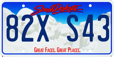 SD license plate 82XS43