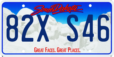 SD license plate 82XS46
