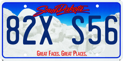 SD license plate 82XS56