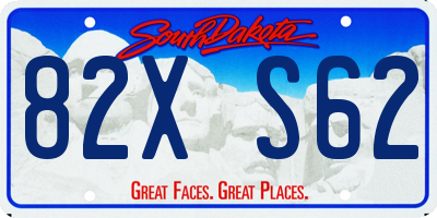 SD license plate 82XS62