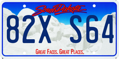 SD license plate 82XS64
