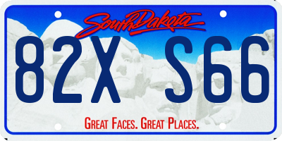 SD license plate 82XS66