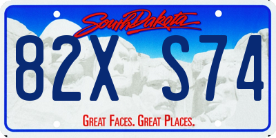 SD license plate 82XS74