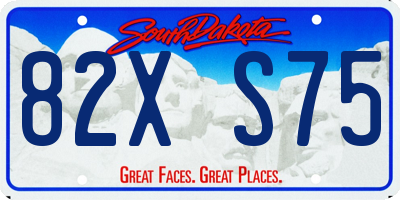 SD license plate 82XS75