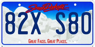 SD license plate 82XS80