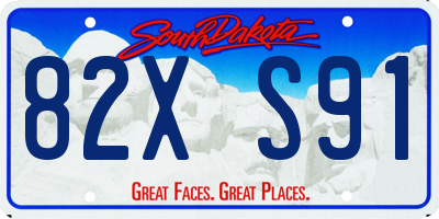 SD license plate 82XS91