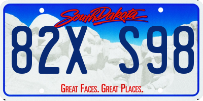 SD license plate 82XS98