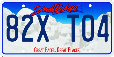 SD license plate 82XT04