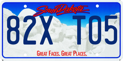 SD license plate 82XT05
