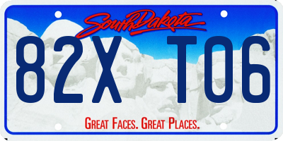 SD license plate 82XT06