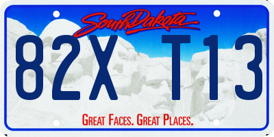 SD license plate 82XT13