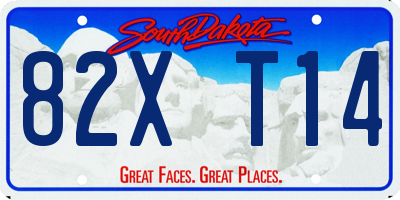 SD license plate 82XT14