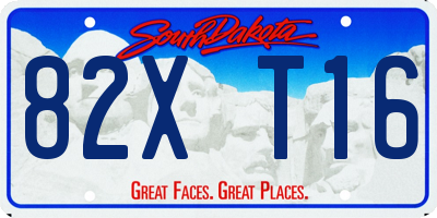 SD license plate 82XT16