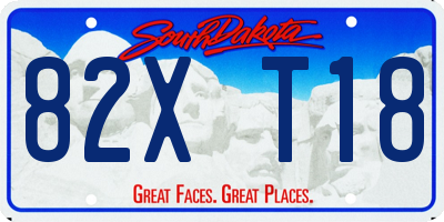 SD license plate 82XT18
