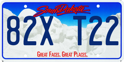 SD license plate 82XT22