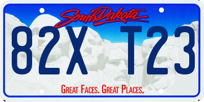 SD license plate 82XT23