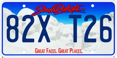 SD license plate 82XT26