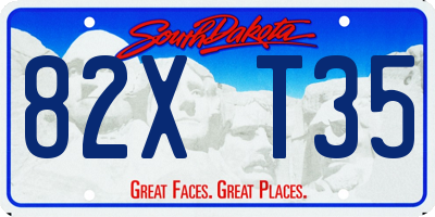 SD license plate 82XT35
