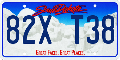 SD license plate 82XT38