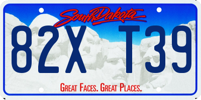 SD license plate 82XT39