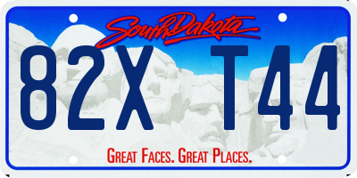 SD license plate 82XT44