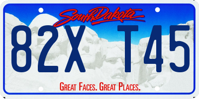 SD license plate 82XT45