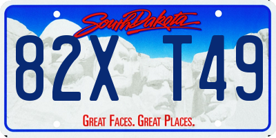 SD license plate 82XT49